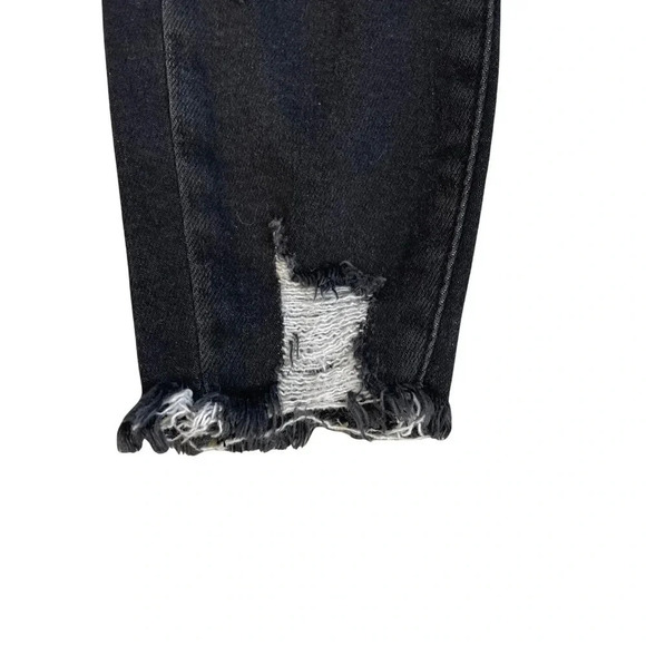 KanCan Kan Can Black Distressed Mid Rise Skinny Jeans with raw hem. Size 3/25 - Picture 4 of 9